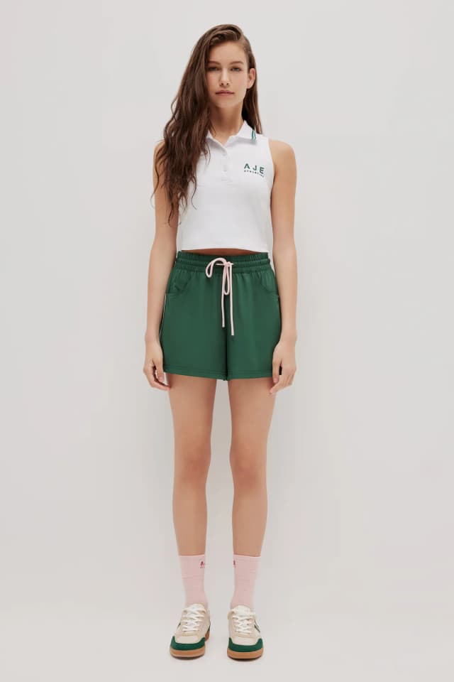 Athletica Rib Polo Tank 141 in WHITE, image 1 of 1 from Aje