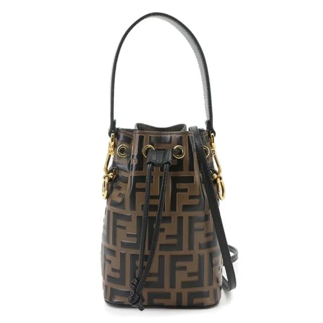 Fendi Zucca Mon Tresor 2-Way Hand/Shoulder Handbag, Leather, Brown/Black, 8bs in black Leather from Poshmark, photo 1 of 1