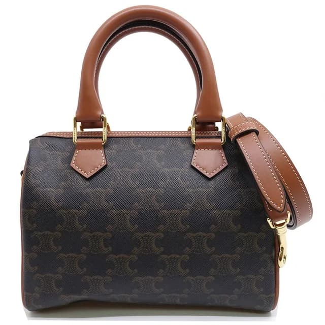 Celine Small Boston Handbag 2-Way Triomphe Canvas Gold in Gold Canvas from The Reluxe, photo 1 of 1