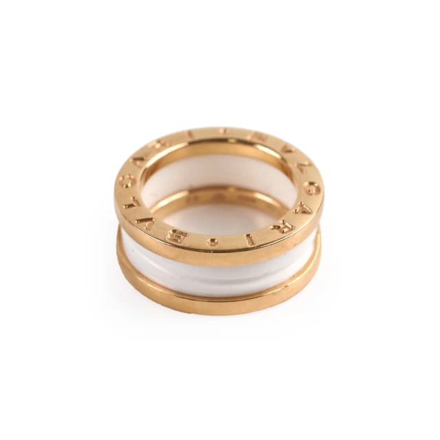 Bvlgari B.Zero 18k Pink Gold White Ceramic Ring Sz 49 in White Ceramic from The Purse Affair, photo 1 of 1