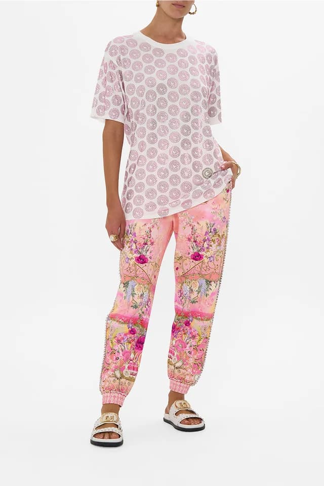 Camilla eBoutique OVERSIZED BAND TEE - WHITE/PINK TOTALLY OZMOPOLITAN, image 1 of 1 from CAMILLA
