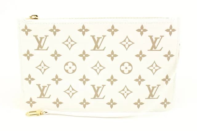 Louis Vuitton Limited Beige Monogram Empreinte Neverfull Pochette MM or GM in Beige Leather from Bagriculture, photo 1 of 1
