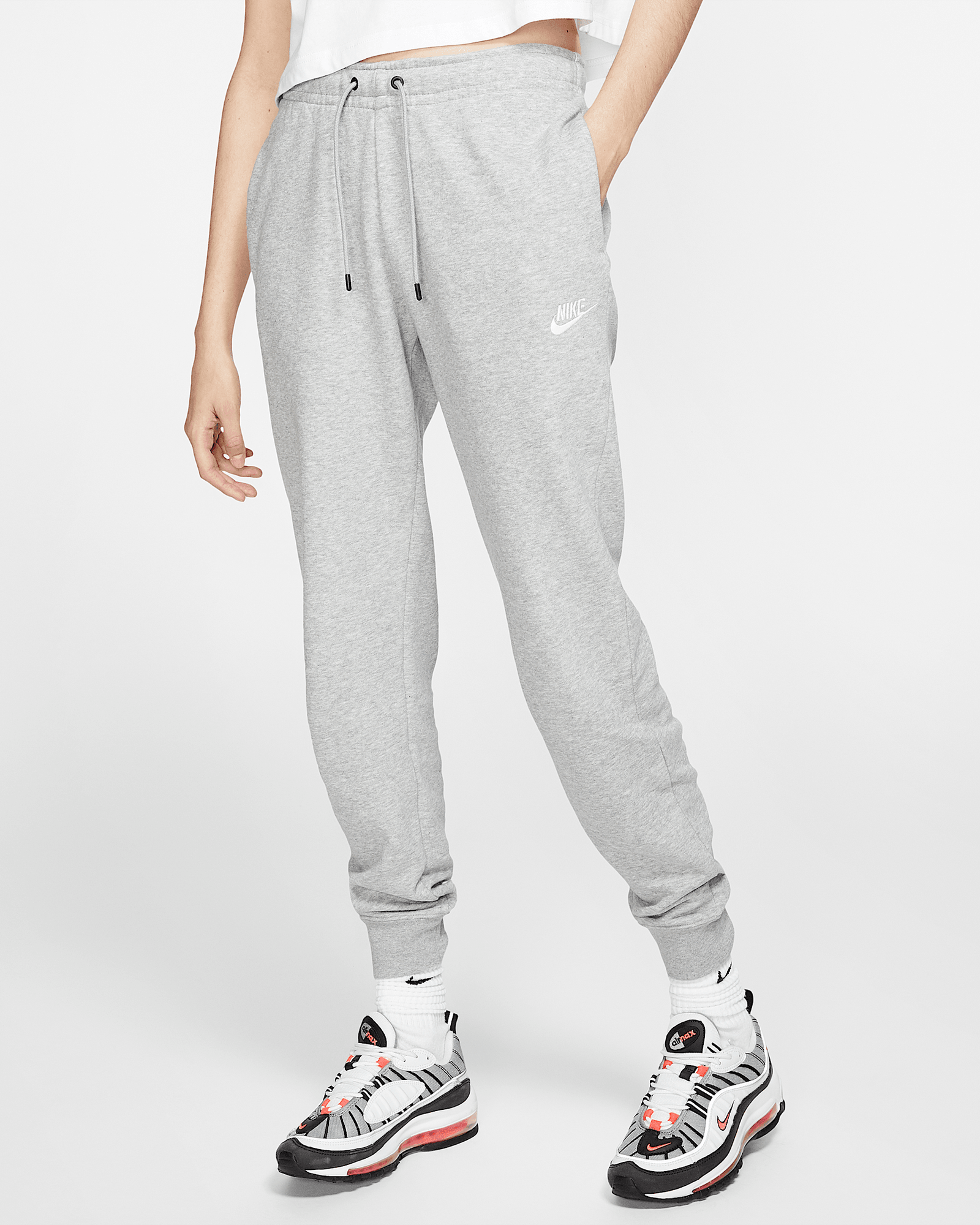 Nike Sportswear Essential in Dark Grey Heather/Matte Silver/White, image 1 of 1 from Nike