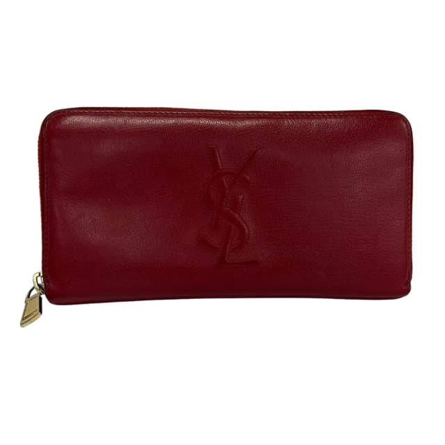Saint Laurent Wallet Red Zip Around Leather in Red Leather from The Reluxe, photo 1 of 1