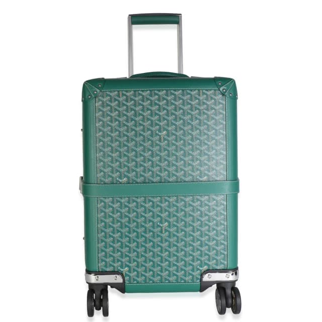 Goyard Green Goyardine Canvas Bourget PM Suitcase Silver Hardware, 2020 in Green, Silver Leather, Metal from Sotheby's, photo 1 of 1