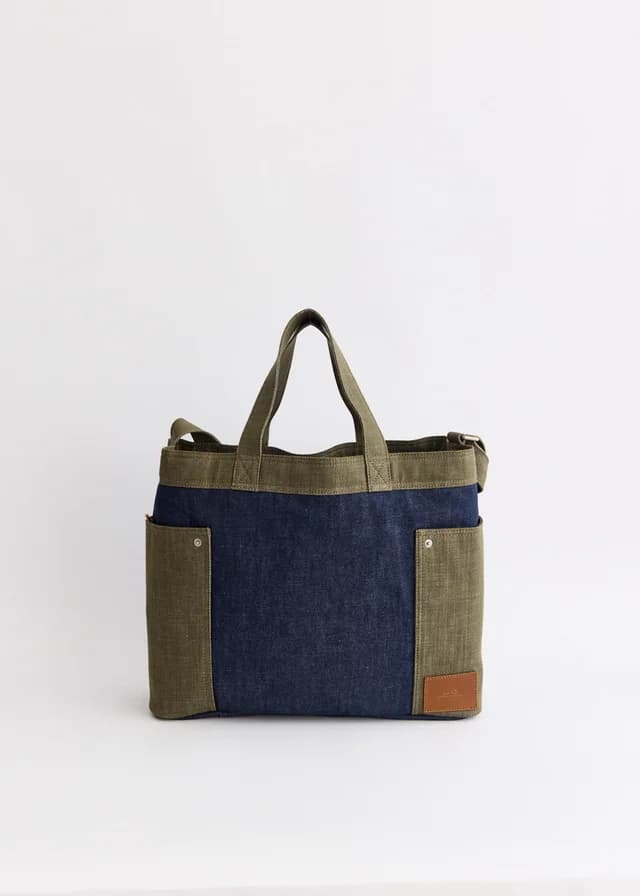 A.P.C. Denim Tote Bag in SAB BICOLORE, image 1 of 1 from Incu