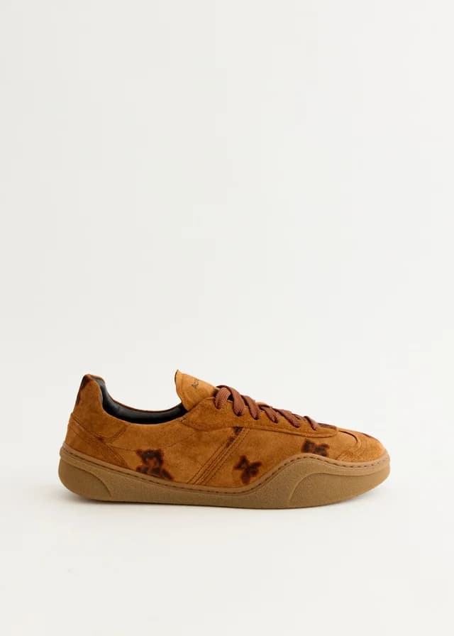 Acne Studios Bars Teddy Print M Sneakers in RUST BROWN, image 1 of 1 from Incu