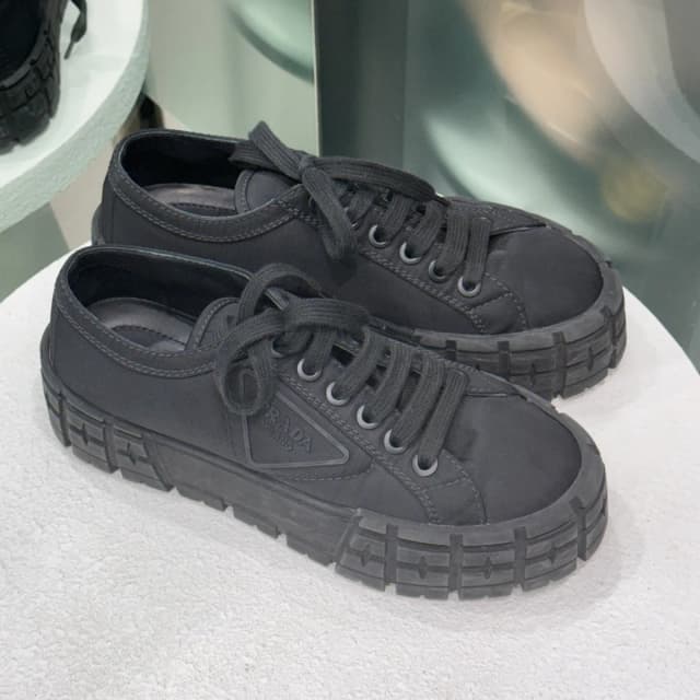 Prada Re-Nylon Black Platform Sneakers Sz 38 in Black Nylon from Revivre Luxury Consignment, photo 1 of 1