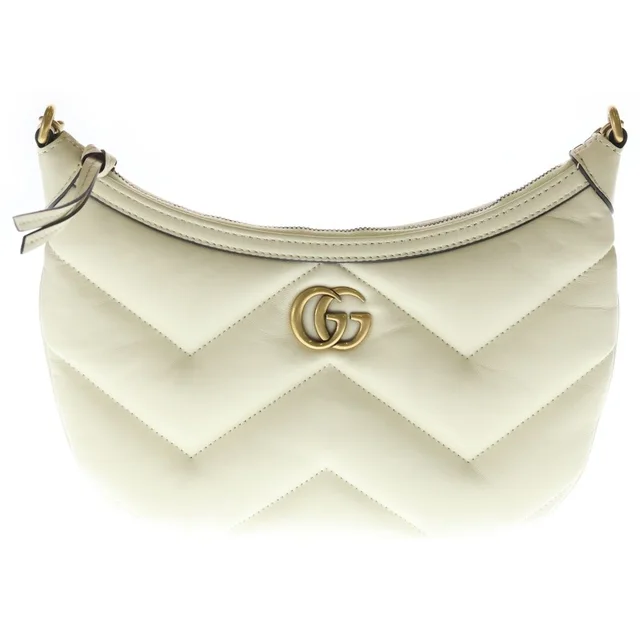 Gucci GG Marmont Small Shoulder Bag White Leather Gold in White Leather from The Reluxe, photo 1 of 1