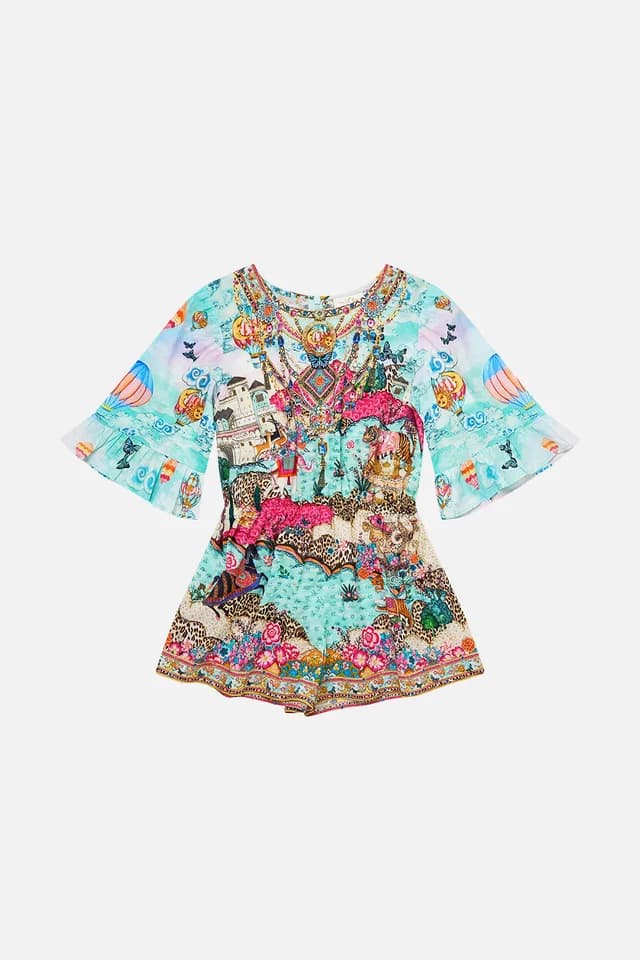 Camilla eBoutique KIDS PLAYSUIT WITH FRILL 3/4 SLEEVES MINIATURE MOMENTS, image 1 of 1 from CAMILLA