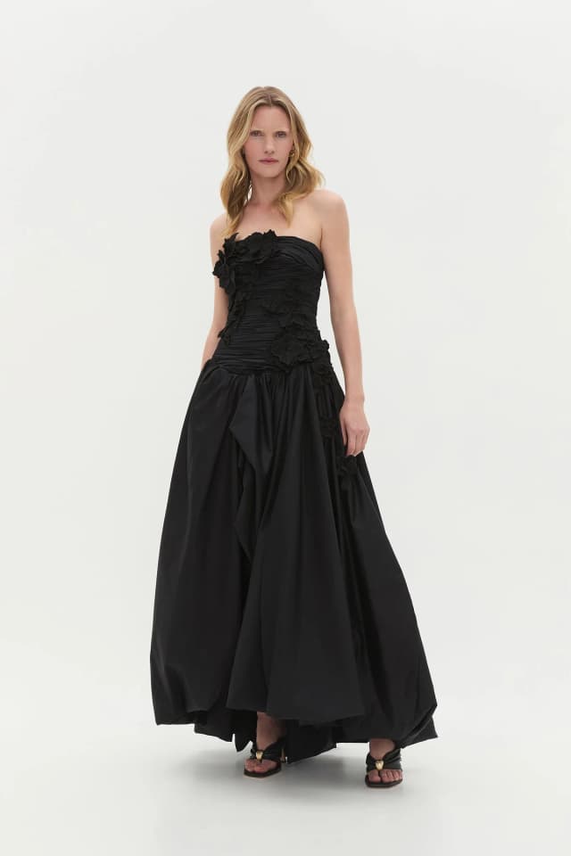 AJE Splendour Flower Gown in BLACK, image 1 of 1 from Aje