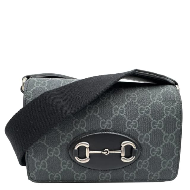 Gucci Horsebit 1955 Mini GG Supreme Canvas Crossbody Bag Black in Black Canvas from Dallas Designer Handbags, photo 1 of 1