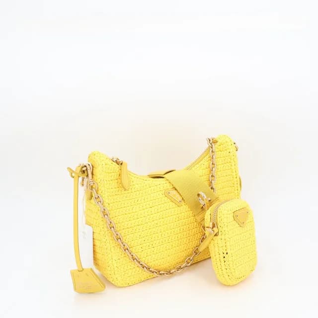 Prada Lada Shoulder Bag in Raffia from The Reluxe, photo 1 of 1