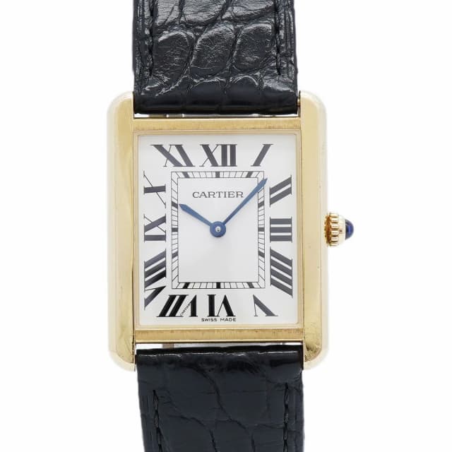 Cartier Tank Solo LM Silver Dial Watch in Silver Leather from The Reluxe, photo 1 of 1