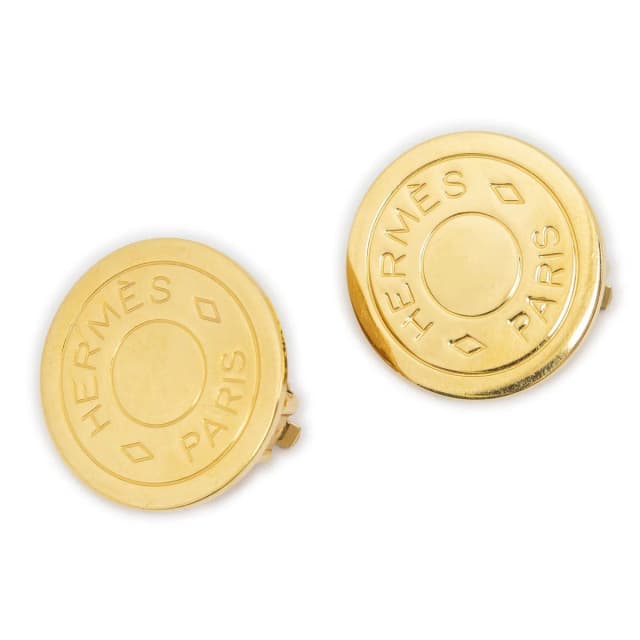 Hermès Clou de Selle Clip on Earrings Gold Plated in Gold from The Reluxe, photo 1 of 1