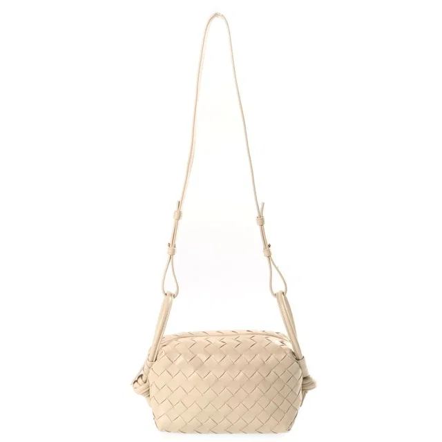 Bottega Veneta Intrecciato Mini Loop Shoulder Bag Ivory Leather Gold in White Woven leather from The Reluxe, photo 1 of 1