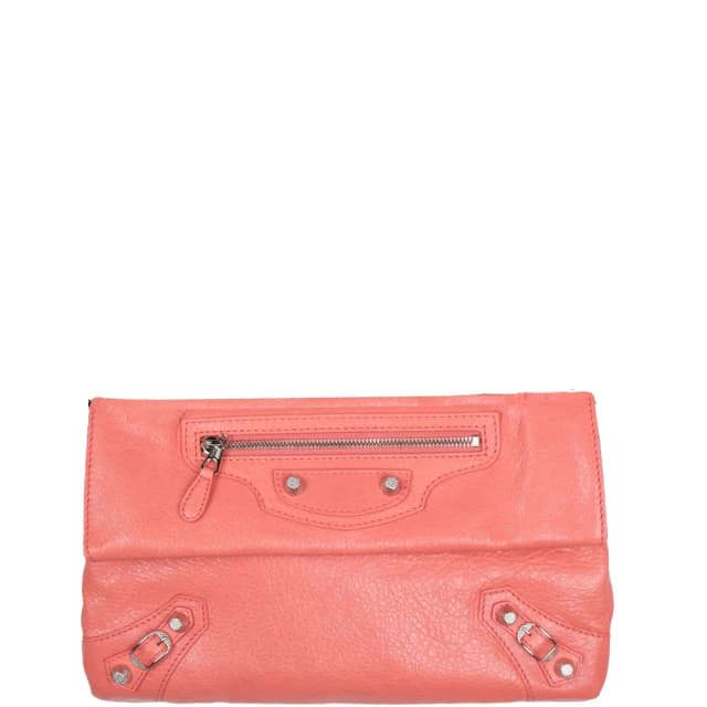 Balenciaga Envelope Clutch w/ Strap , Azalea/Silver, image 1 of 1 from Cultstatus