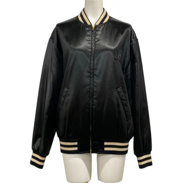 Celine Jacket 34 S Black Kazak Varsity Triomphe Spring Autumn Silk in Black Silk from The Reluxe, photo 1 of 1