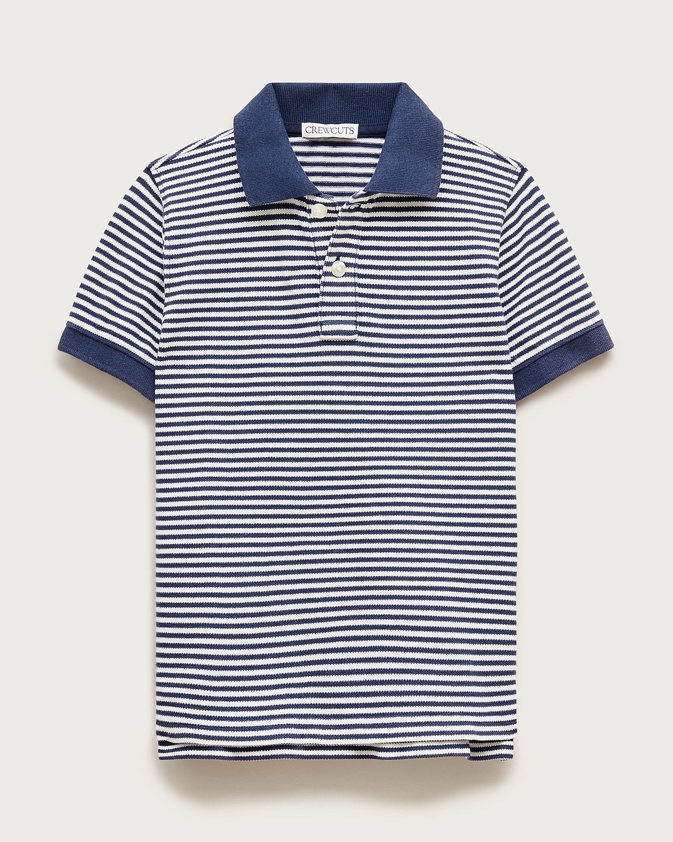 J.Crew Kids' washed piqué polo shirt in stripe in KERRY STRIPE INDIGO WHI, image 1 of 1 from J.Crew (US)