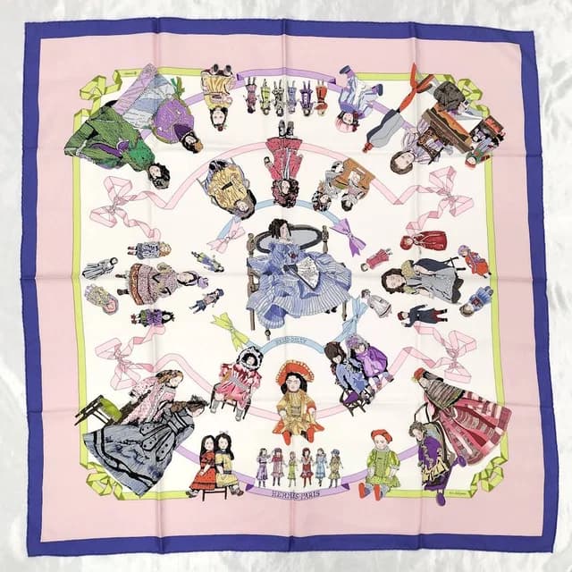 Hermès Scarf Carre 90 Hello Dolly Multicolor Pink in Pink from The Reluxe, photo 1 of 1