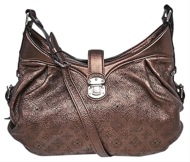 Louis Vuitton Metallic Brown Mahina Leather XS Crossbody Hobo Bag in Brown Leather from Bagriculture, photo 1 of 1