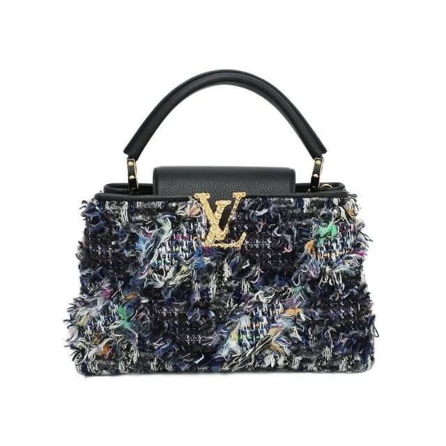 Louis Vuitton Ten Capucines PM 2-Way Shoulder Bag Tweed Leather Black Gold in Black Tweed from The Reluxe, photo 1 of 1