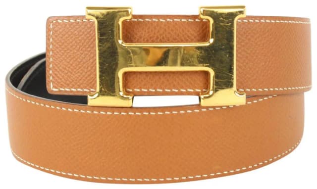 Hermès 32mm Reversible H Logo Belt Kit Brown x Black x Gold in Black Leather from Bagriculture, photo 1 of 1