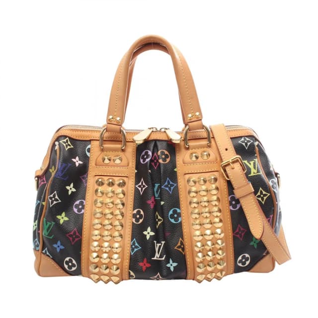 Louis Vuitton Handbag Courtney MM Monogram Multicolor Noir 2-Way Leather in Black Leather from The Reluxe, photo 1 of 1