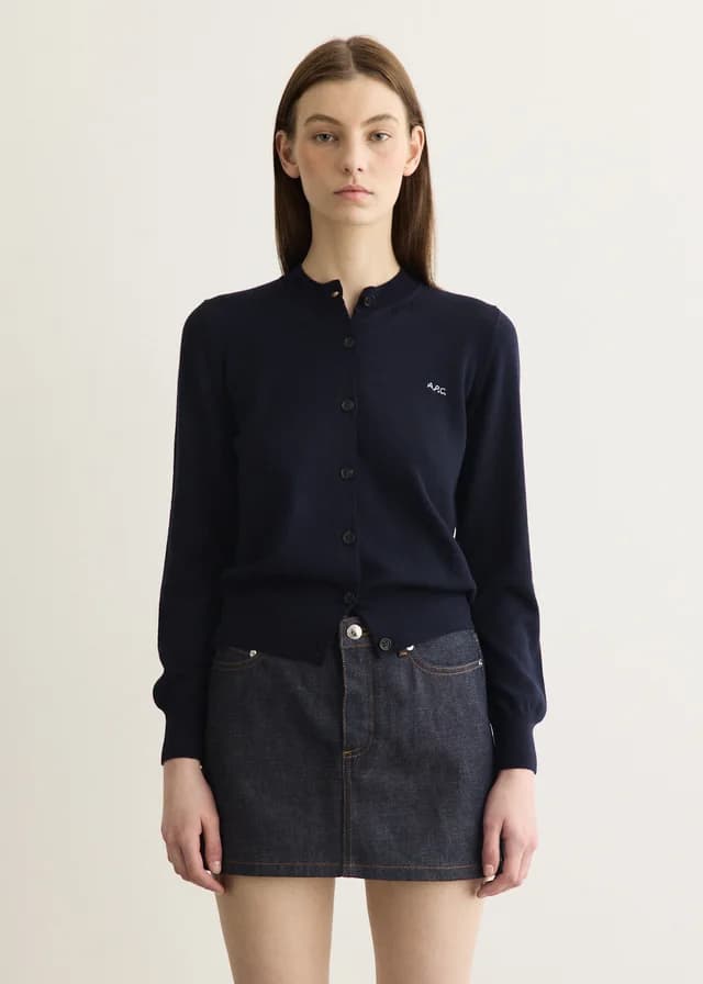 A.P.C. Rosa Cardigan in IAK DARK NAVY, image 1 of 1 from Incu