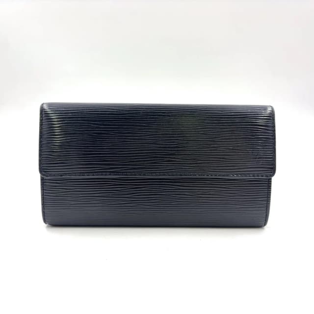 Louis Vuitton Pochette Porte Monnaie Credit Epi Noir Leather Black Bifold in Black Leather from The Reluxe, photo 1 of 1