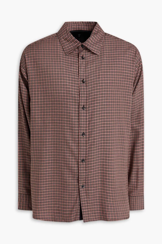Rag & Bone Matthew Checked Cotton-Blend Flannel Shirt in Brown, image 1 of 1 from THE OUTNET