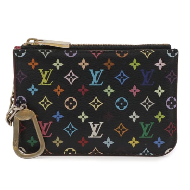 Louis Vuitton Monogram Multicolor Pochette Cles Coin Purse Noir Grenard in Black Coated canvas from The Reluxe, photo 1 of 1