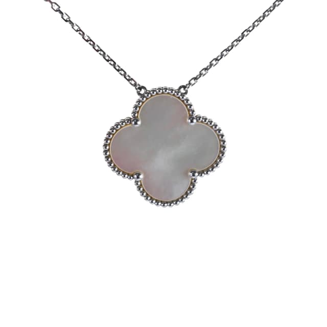 Van Cleef and Arpels Magic Alhambra Pendant 18k White Gold Mother of Pearl in White from The Purse Affair, photo 1 of 1