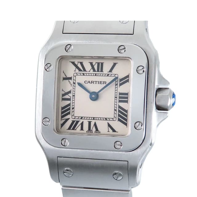 Santos Galbee SM Ivory SS Santos de Cartier Watch Quartz in White from The Reluxe, photo 1 of 1