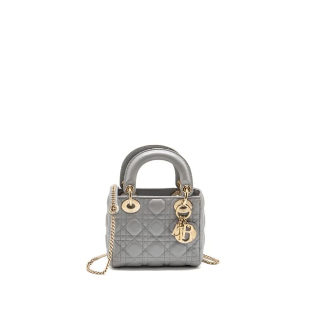mini lady dior lambskin grey LGHW in Grey Lambskin from EMIER, photo 1 of 1