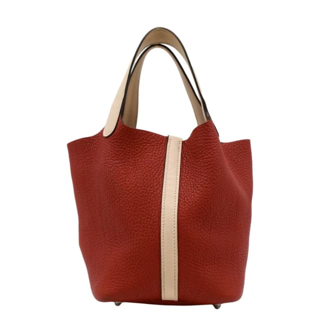 Hermès Picotin Lock 18 Taurillon Clemence Leather Hobo Bag Red in Red Clemence leather from Dallas Designer Handbags, photo 1 of 1