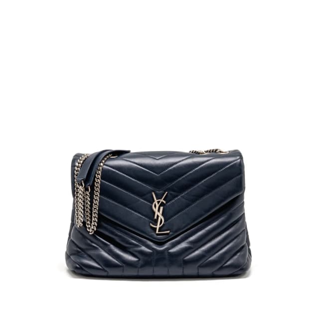Saint Laurent Medium Lou Bag Calfskin Dark Blue SHW in Blue Calfskin from EMIER, photo 1 of 1