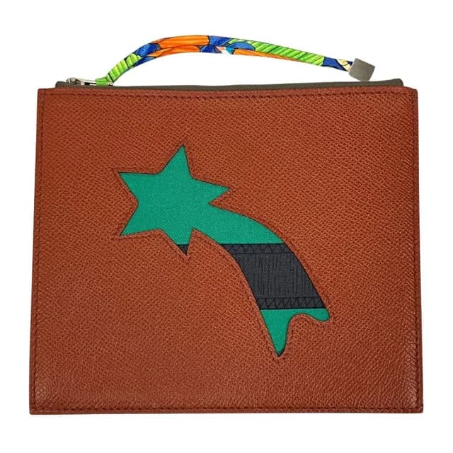 Hermès Petit h Flat Case Veau Epsom Veau Swift Pouch Mini Bag Brown in Brown Epsom leather from The Reluxe, photo 1 of 1