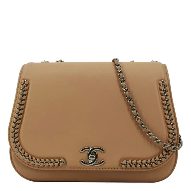 Chanel Braided Chic Flap Small Leather Shoulder Bag Light Beige in Beige Leather from Dallas Designer Handbags, photo 1 of 1