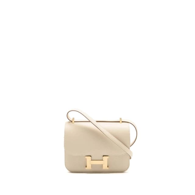 Hermès Mini Constance Epsom craie LGHW Stamp W in White Epsom leather from EMIER, photo 1 of 1