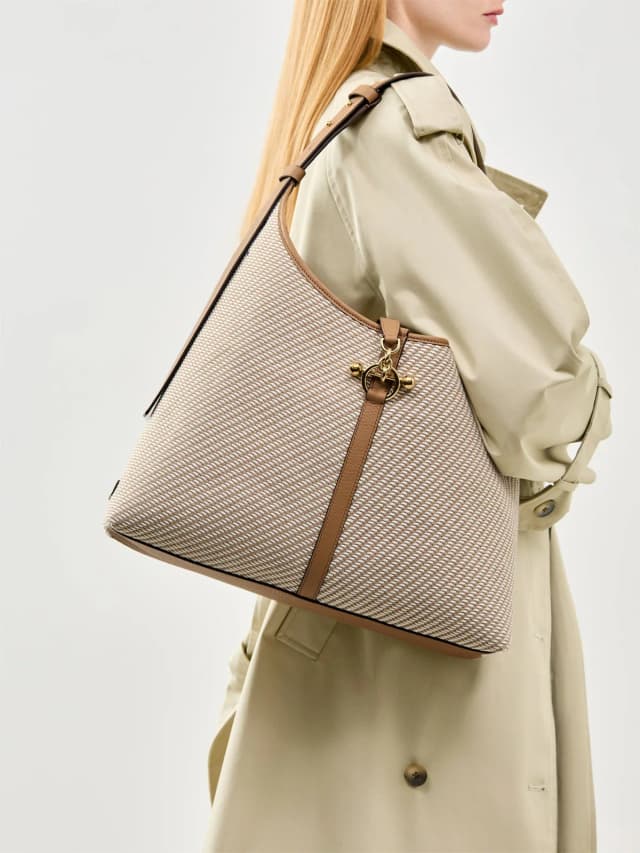 Strathberry Kite Hobo Maxi Tote Bag Tan in caramel/natural, image 1 of 1 from Fenwick
