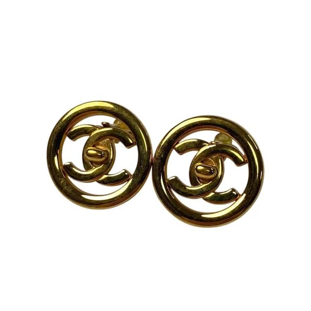 Chanel 97P CC Logo Earrings Gold in Gold from The Reluxe, photo 1 of 1