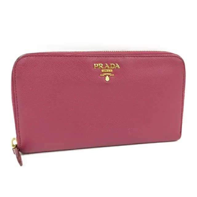 Prada Zip Around Wallet Saffiano Leather Pink in Pink Saffiano leather from The Reluxe, photo 1 of 1