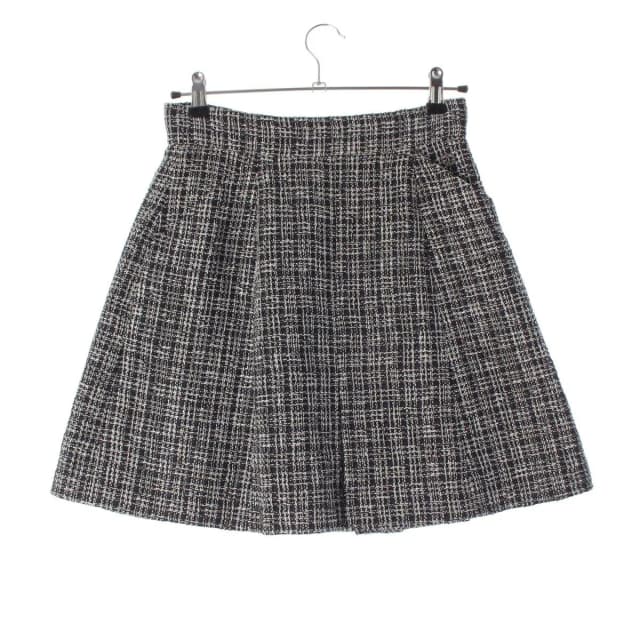 Chanel CC Logo Mixed Tweed Middle Skirt Black Silver 36 in Black Tweed from The Reluxe, photo 1 of 1