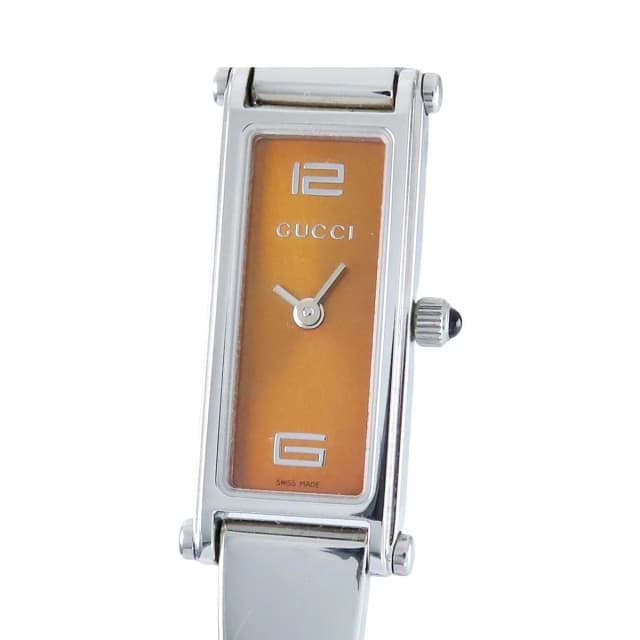 Gucci Bangle Watch L Brown SS Square Quartz Battery Powered in Brown from The Reluxe, photo 1 of 1