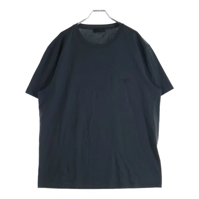 Prada Logo Embroidery Crew Neck Short Sleeve T-Shirt Gray in Grey from The Reluxe, photo 1 of 1