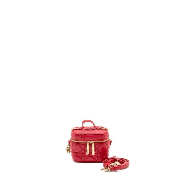 Micro Lady Dior Vanity Case Lambskin Red LGHW in Red Lambskin from EMIER, photo 1 of 1
