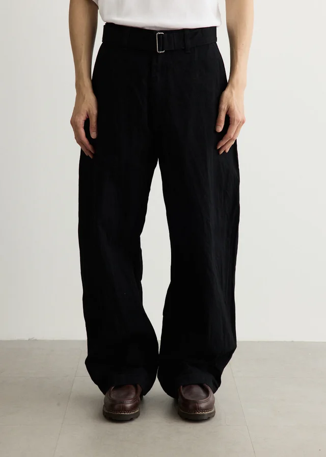 Studio Nicholson Crinkle Denim Jeans in BLACK, image 1 of 1 from Incu