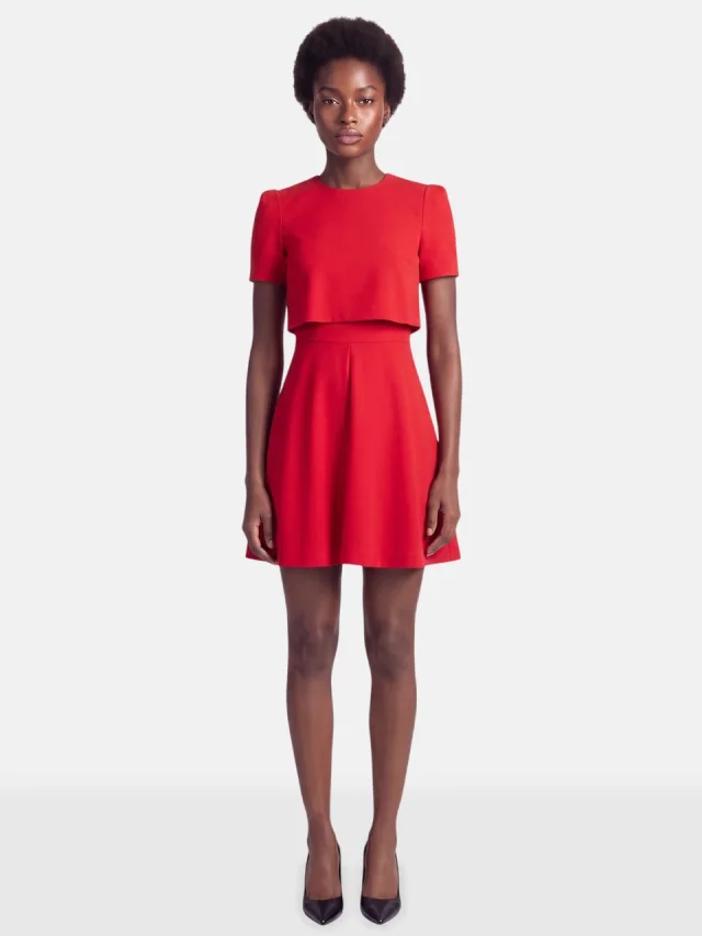 Alexander McQueen Red Layered Mini Dress in Red Wool from Csd, photo 1 of 1