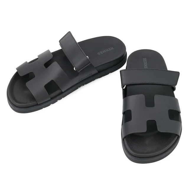 Hermès Sandals Chypre Calf Leather Shoes Black 38 in Black Calfskin from The Reluxe, photo 1 of 1